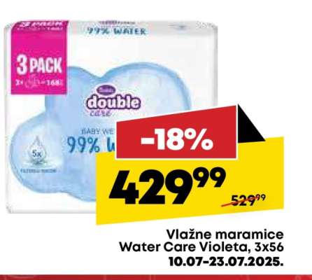 Vlažne maramice Water Care Violeta, 3x56