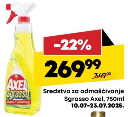 Sredstvo za odmašćivanje Sgrasso Axel 750ml