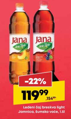 Ledeni čaj breskva light Jamnica, šumsko voće, 1,5l
