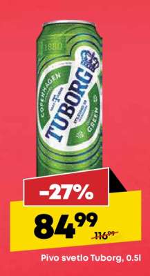 Pivo svetlo Tuborg 0,5l