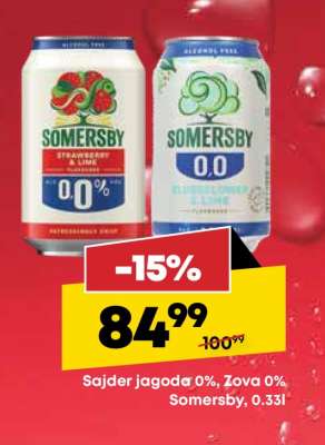 Sajder jagoda 0%, Zova 0%, Somersby, 0.33l