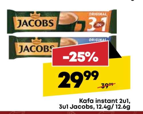 Kafa instant 2u1, 3u1 Jacobs, 12.4g/12.6g