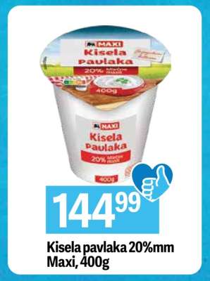 Kisela pavlaka 20 mm Maxi , 400g