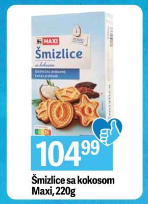 Šmizlice sa kokosom Maxi, 220g