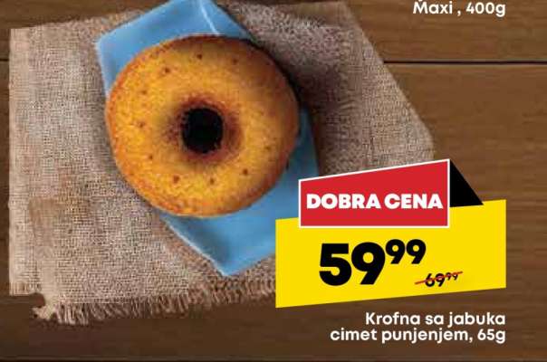 Krofna sa jabuka cimet punjenjem , 65g