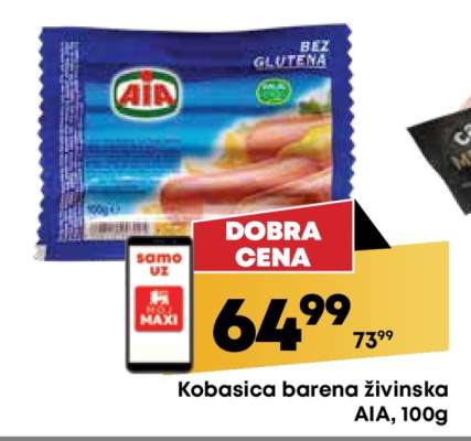Kobasica barena živinska AIA, 100g