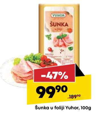 Šunka u foliji Yuhor 100g