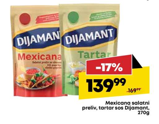 Mexicana salatni preliv, tartar sos Dijamant, 270g