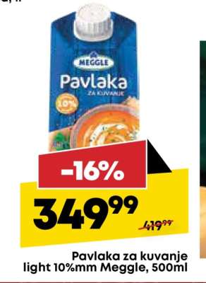 Pavlaka za kuvanje light 10%mm Meggle, 500ml