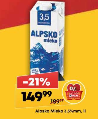 Alpsko mleko 3,5 % mm 1l