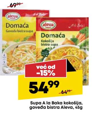 Supa A la Baka kokošija, goveđa bistra Aleva, 45g