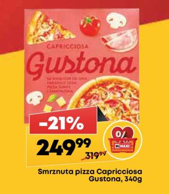 Smrznuta pizza Capricciosa Gustona, 340g