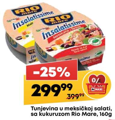 Tunjevina u meksičkoj salati, sa kukuruzom Rio Mare, 160g