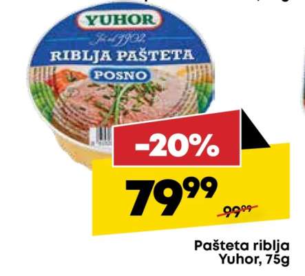 Pašteta riblja Yuhor 75g
