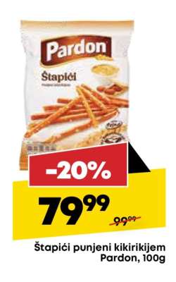 Štapići punjeni kikirikijem Pardon , 100g