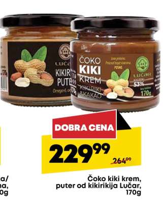 Čoko kiki krem, puter od kikirikija Lucar, 170g