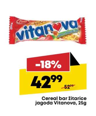 Cereal bar žitarice jagoda Vitanova 25g