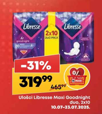 Ulošci Libresse Maxi Goodnight duo 2x10