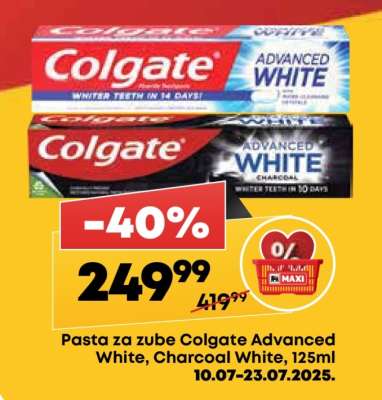 Colgate Advanced White, Charcoal White, 125ml