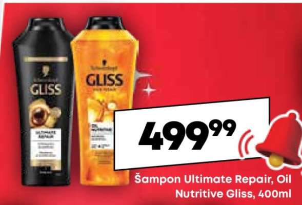 Šampon Ultimate Repair, Oil Nutritive Gliss, 400ml