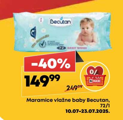 Maramice vlažne baby Becutan 72/1
