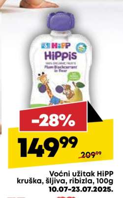 Voćni užitak HiPP kruška šljiva ribizla 100g