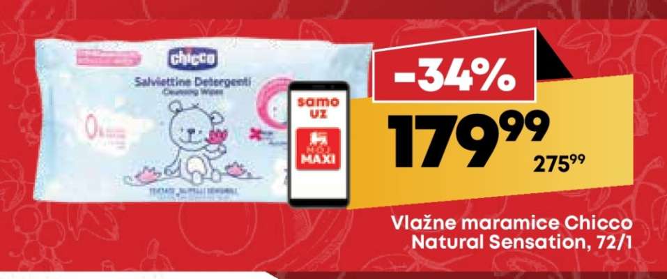 Vlažne maramice Chicco Natural Sensation 72/1