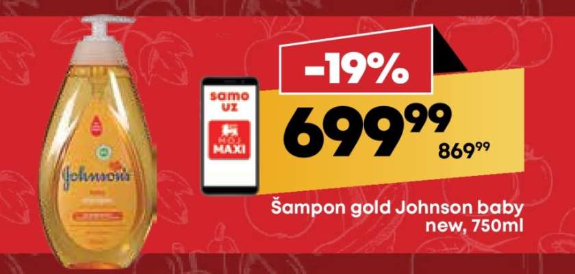Šampon gold Johnson baby new, 750ml