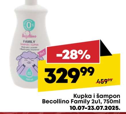 Kupka i šampon Becollino Family 2u1, 750ml