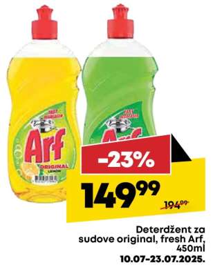 Deterdžent za sudove original, fresh Arf, 450ml