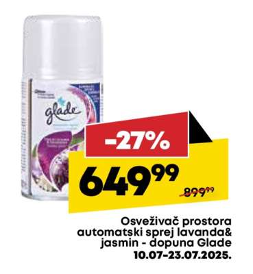 Osveživač prostora automatski sprej lavanda&jasmin - dopuna Glade