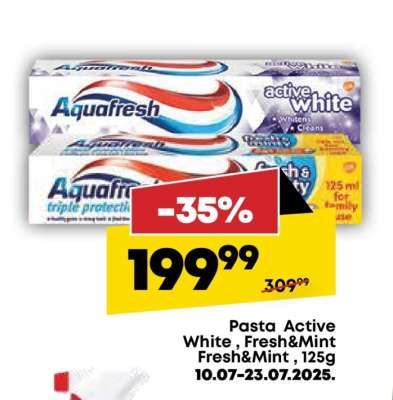Pasta Active White, Fresh&Mint Fresh&Mint, 125g