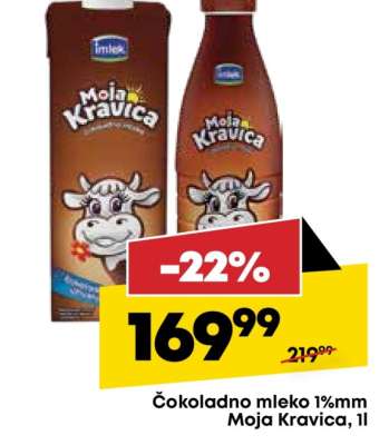 Čokoladno mleko 1%mm Moja kravica, 1l