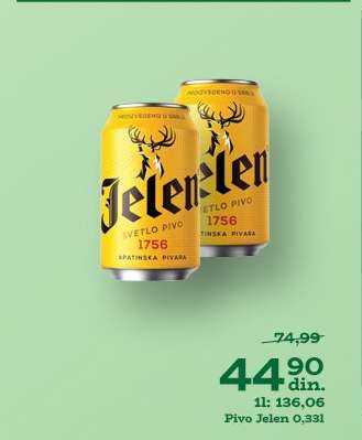 Pivo Jelen 0.33l