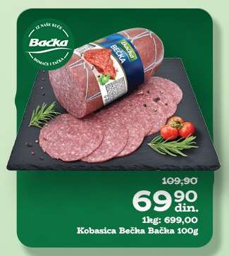 Kobasica Bečka Bačka 100g