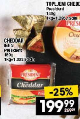 CHEDDAR listić President