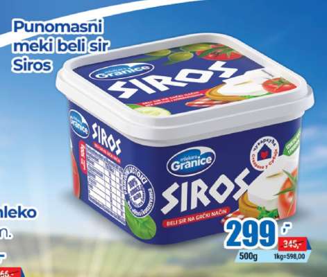 Punomasni meki beli sir Siros