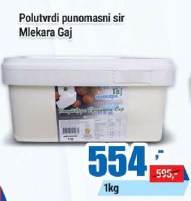 Polutvrdi punomasni sir Mlekara Gaj