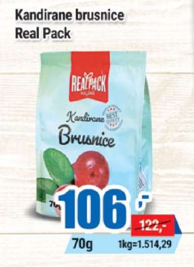 Kandirane brusnice Real Pack