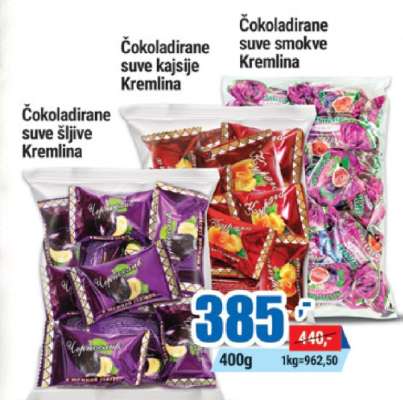 Čokoladirane suve šljive Kremlina