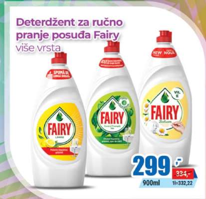 Deterdžent za ručno pranje posuđa Fairy