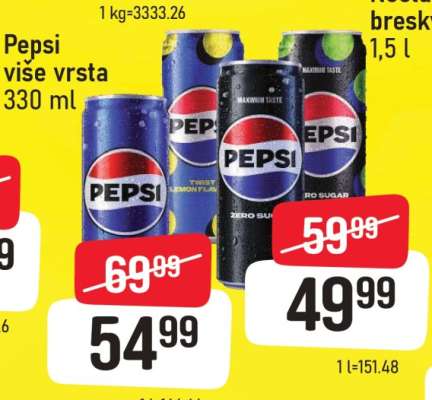 Pepsi više vrsta 330 ml