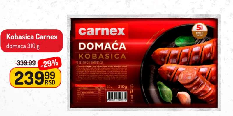 Kobasica Carnex domaća 310 g