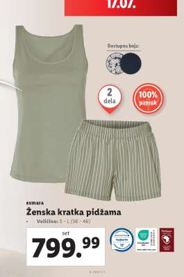 Ženska kratka pidžama