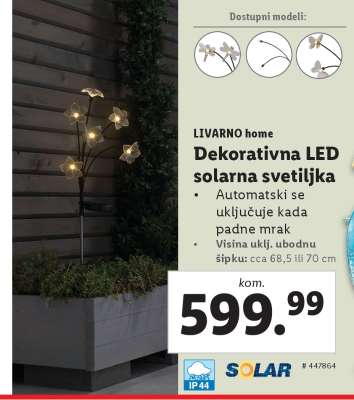 Livarno Home Dekorativna LED solarna svetiljka
