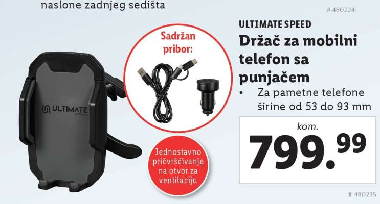 ULTIMATE SPEED Držač za mobilni telefon sa punjačem