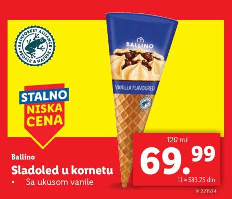 Ballino Sladoled u kornetu