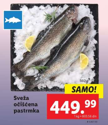 Sveža očišćena pastrmka