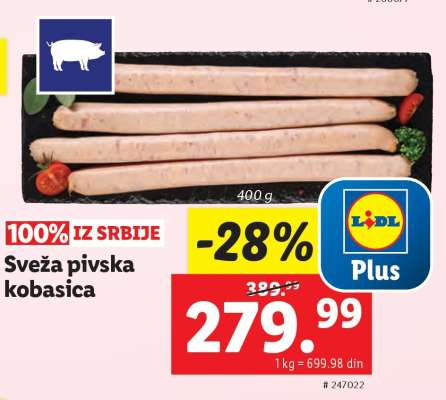 Sveža pivska kobasica