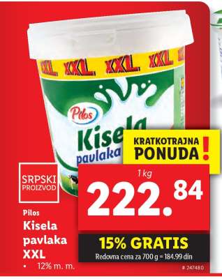 Pilos Kisela pavlaka XXL